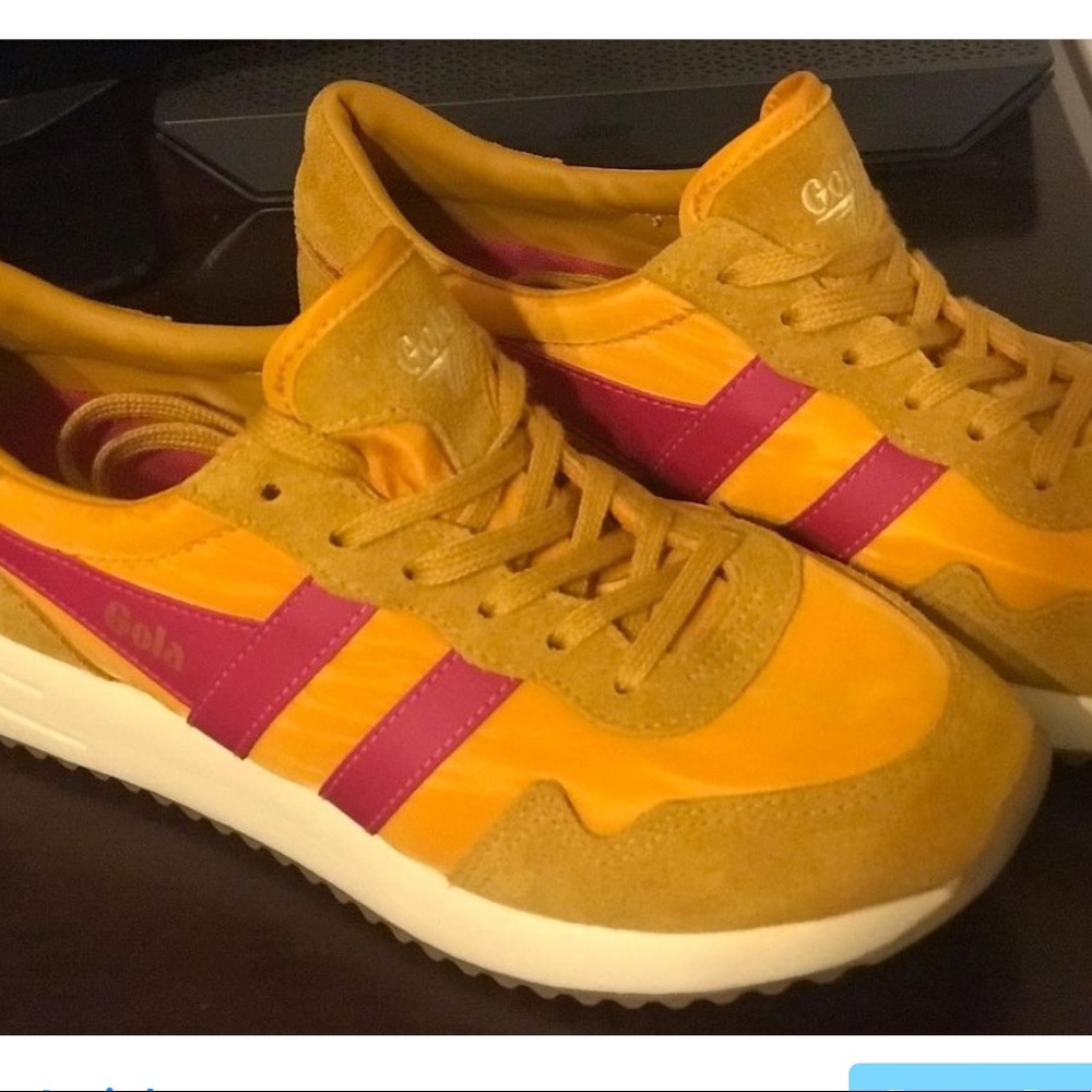 Yellow and magenta/pink Gola sneakers